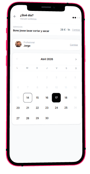 Elige el peluquero y la fecha que quieras