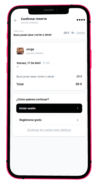 Finaliza tu reserva automáticamente